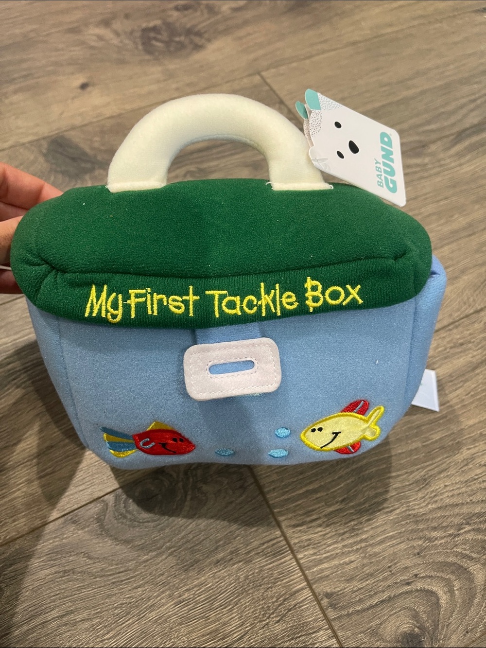 Gund Plush Tackle Box in Green and Light Blue